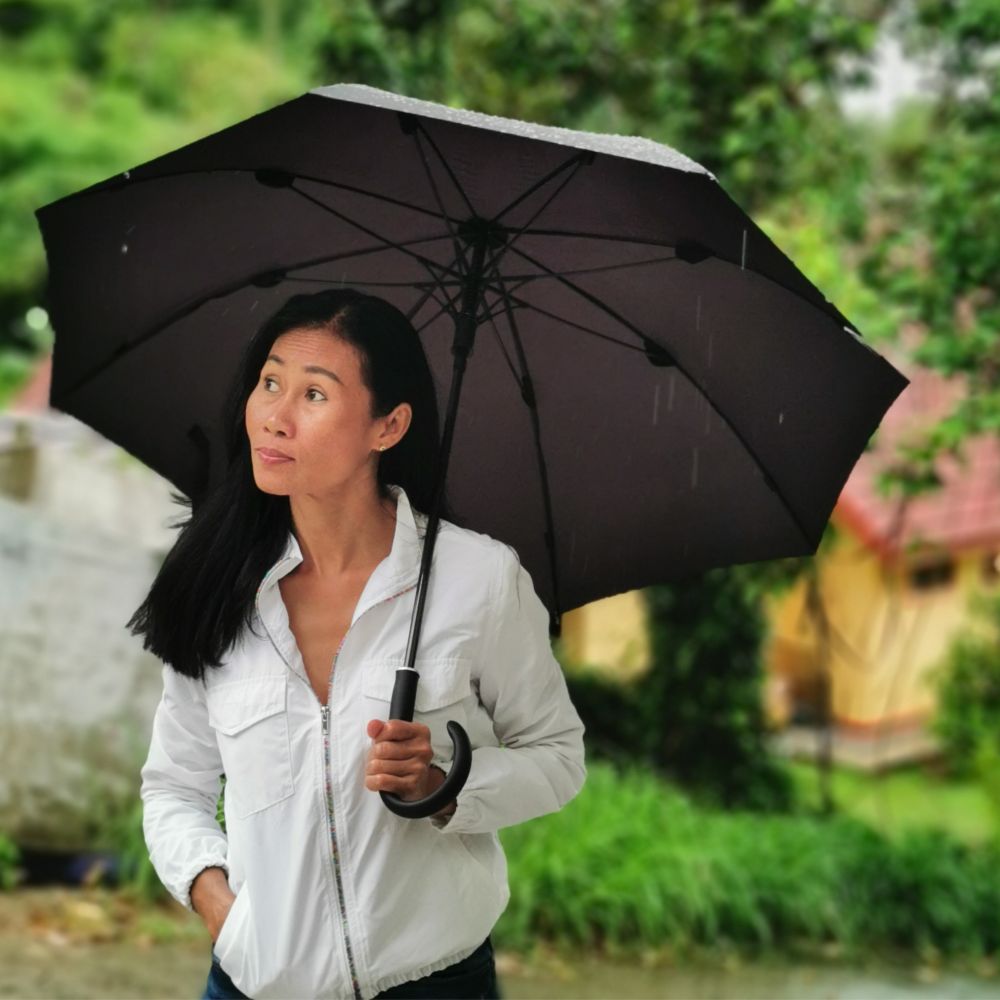 Safety umbrella for women in black